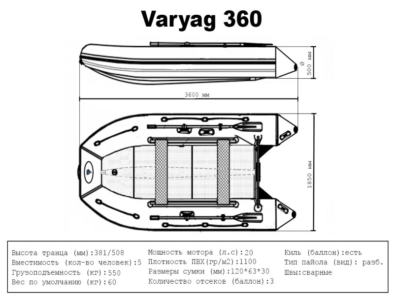 Лодка Варяг 360